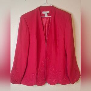 Justin Taylor Pink Embroidered Blazer size 14